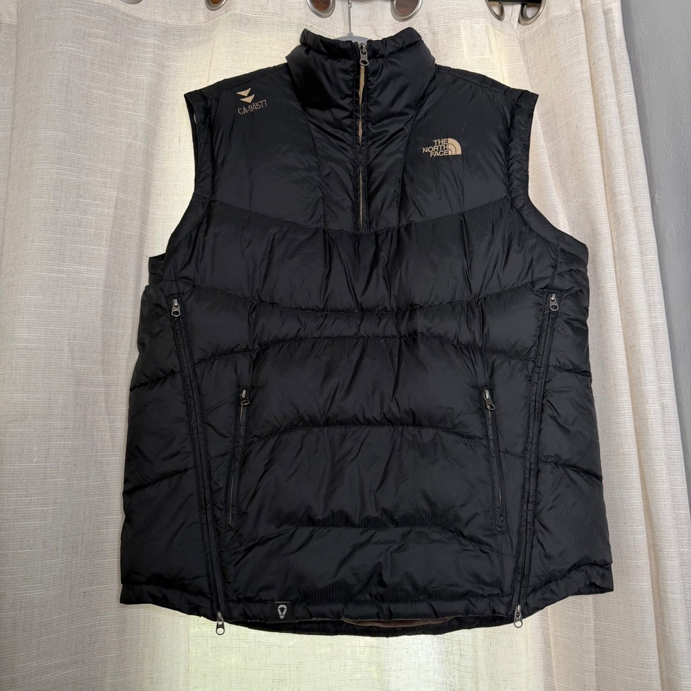 North Face Cryptic Puffer Vest 700 Fill Down Black Ripstop Men's XL Extra Large